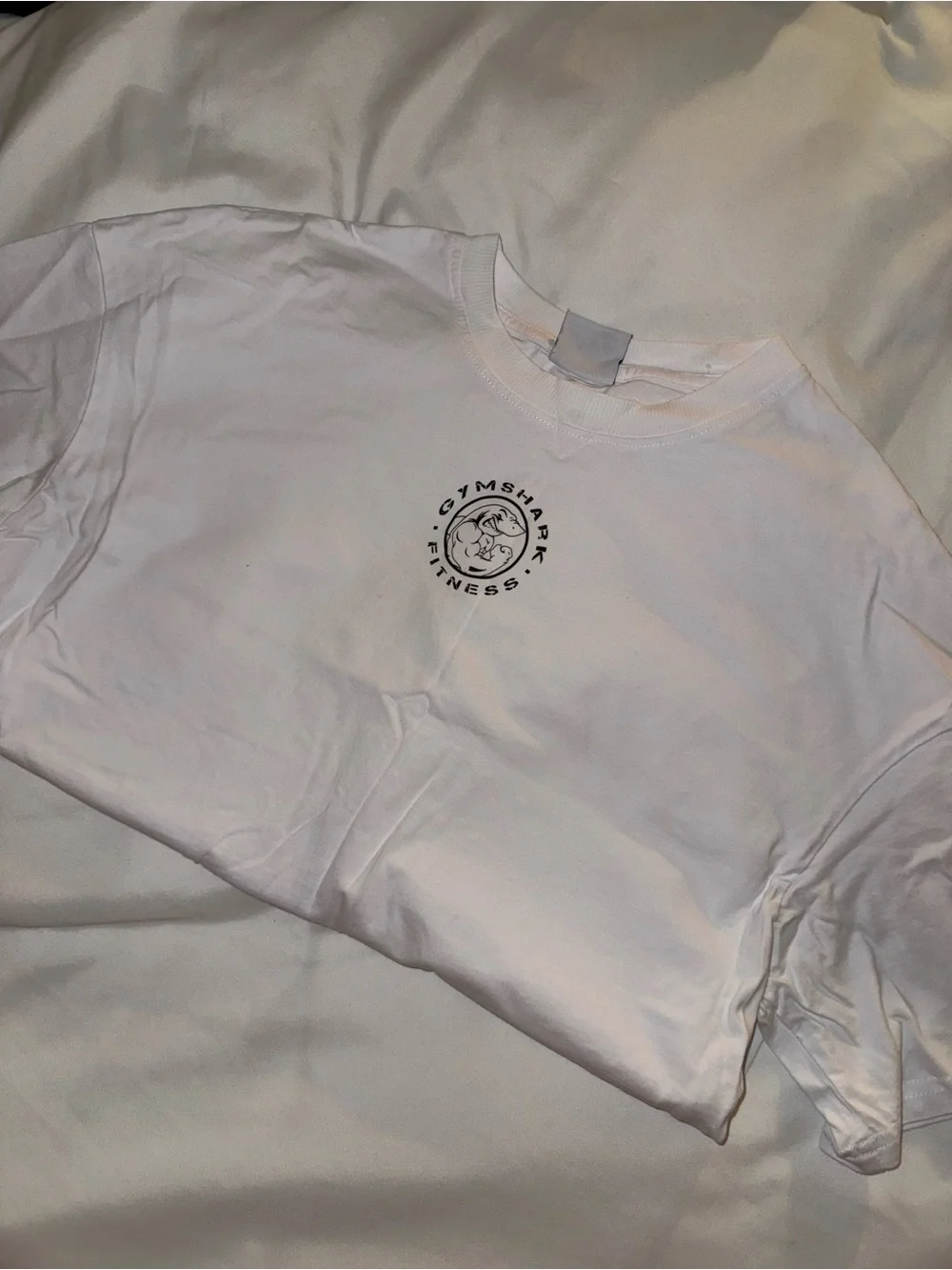 Gymshark White Short Sleeve Tee with Small Black Logo - Picture 1 of 3